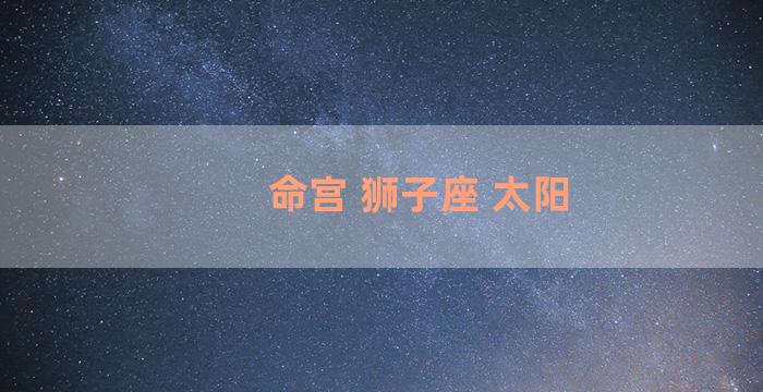 命宫 狮子座 太阳